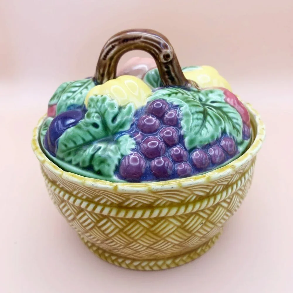 Vintage Erphila Art Pottery Fruit Basket